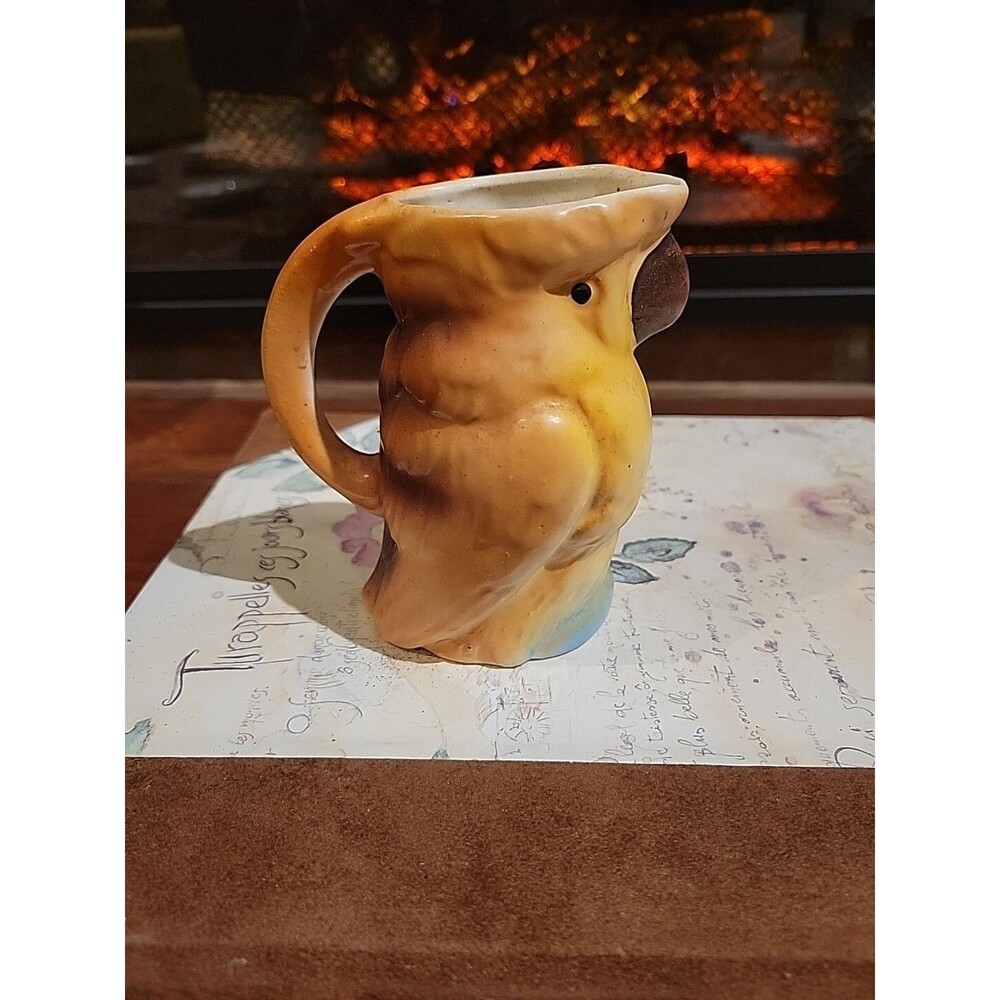 Vintage Czech Porcelain Parrot Creamer, Made in Czechoslovakia, 4 1/2”
